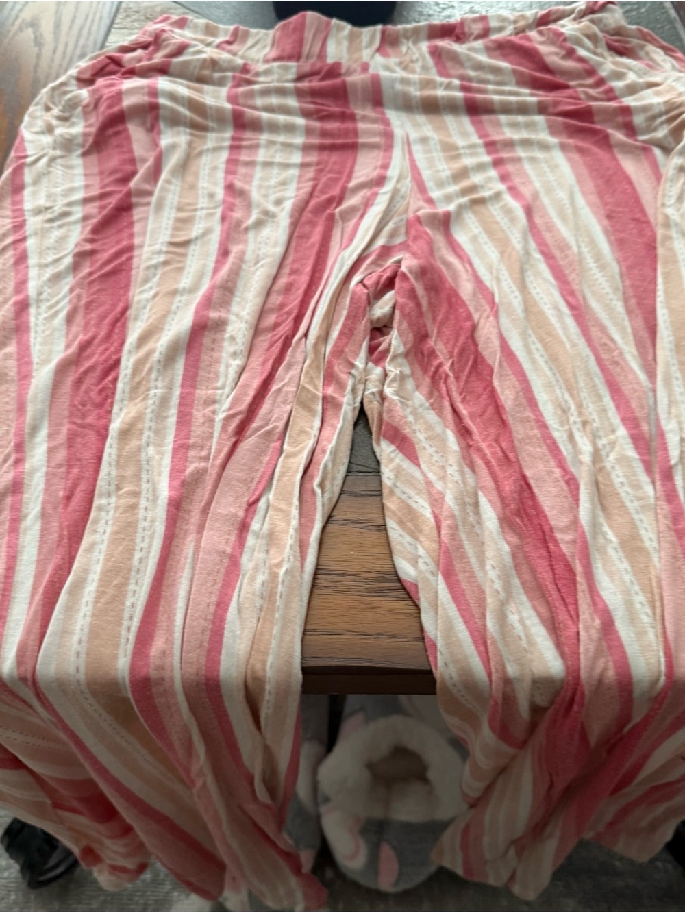 BearPaw Pink & Cream Striped Sleepwear Top